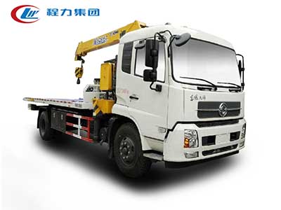 東風天錦平板帶吊清障車